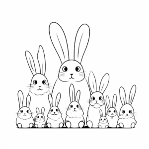 Printable Bunny Friends Coloring Pages 3