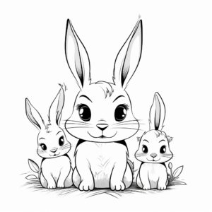 Printable Bunny Friends Coloring Pages 4