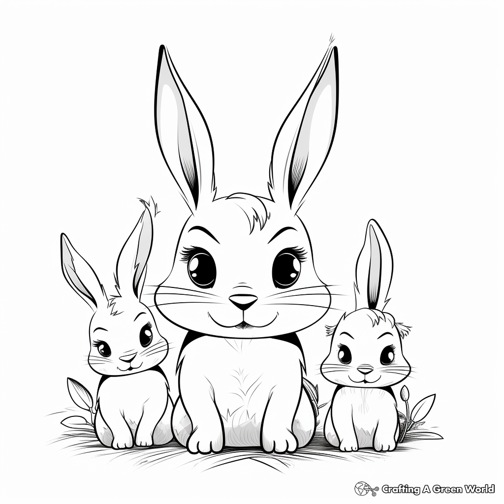 Printable Bunny Friends Coloring Pages 4