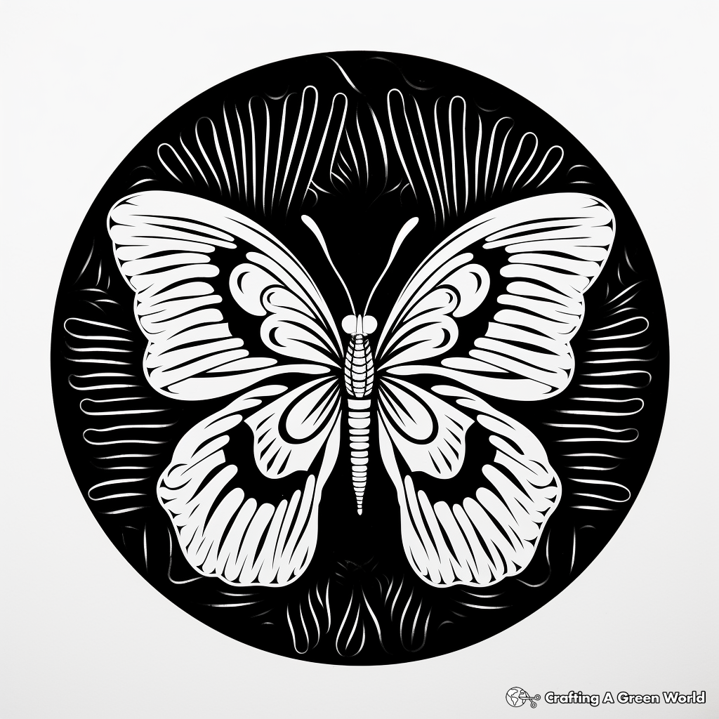 Printable Butterfly Mandala Coloring Pages for Adults 1