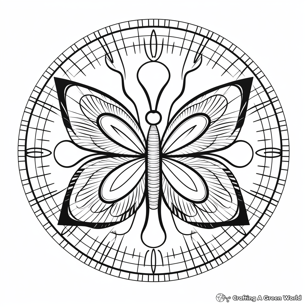 Printable Butterfly Mandala Coloring Pages for Adults 3