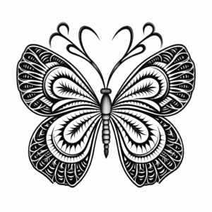 Printable Butterfly Mandala Coloring Pages for Adults 4
