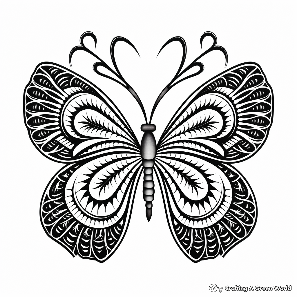 Printable Butterfly Mandala Coloring Pages for Adults 4