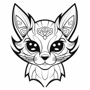 Printable Calico Cat Head Coloring Pages 1