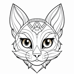 Printable Calico Cat Head Coloring Pages 3