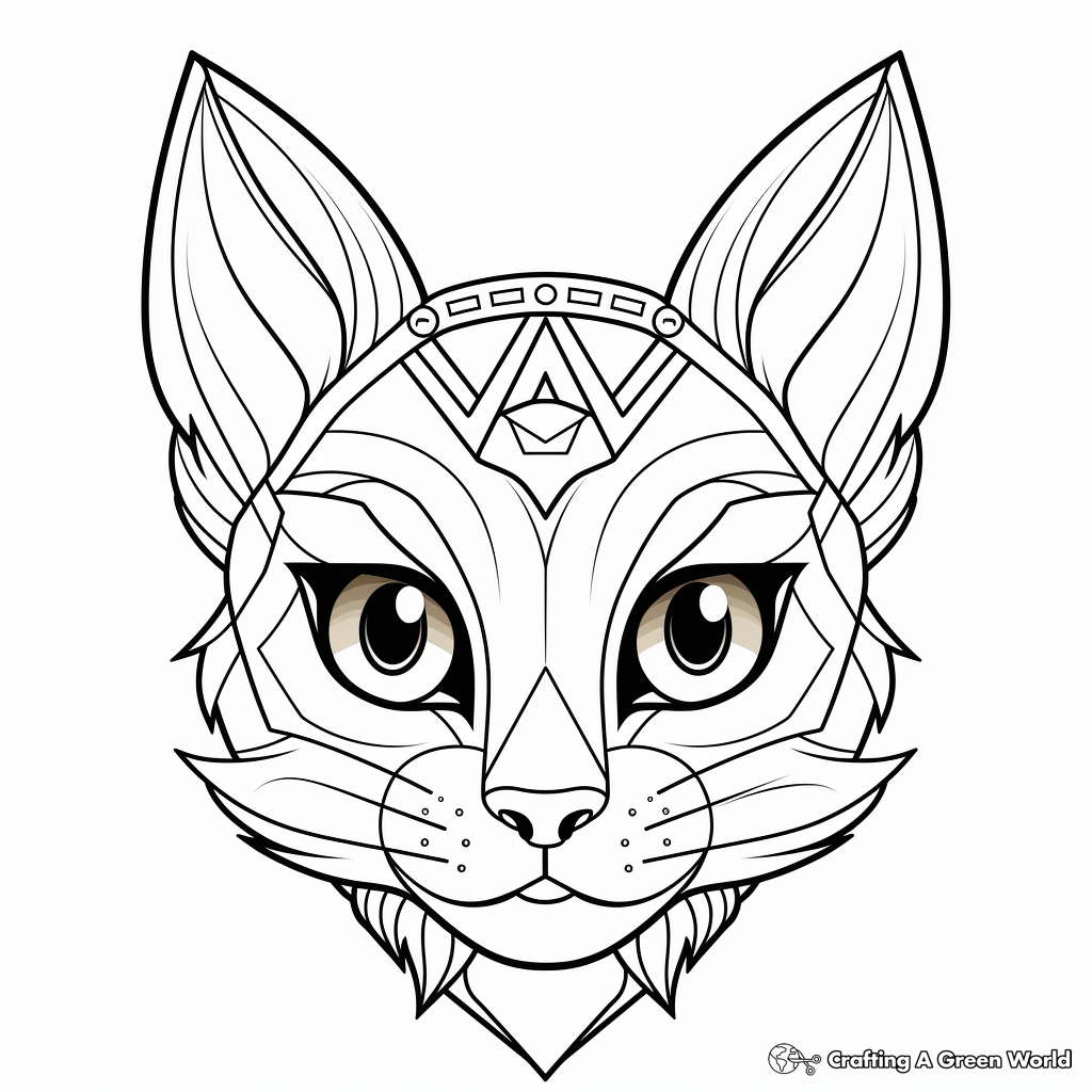 Printable Calico Cat Head Coloring Pages 3