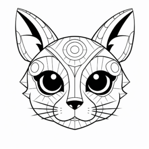 Printable Calico Cat Head Coloring Pages 4