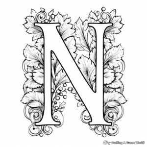Printable Capital Letter N Coloring Pages 2