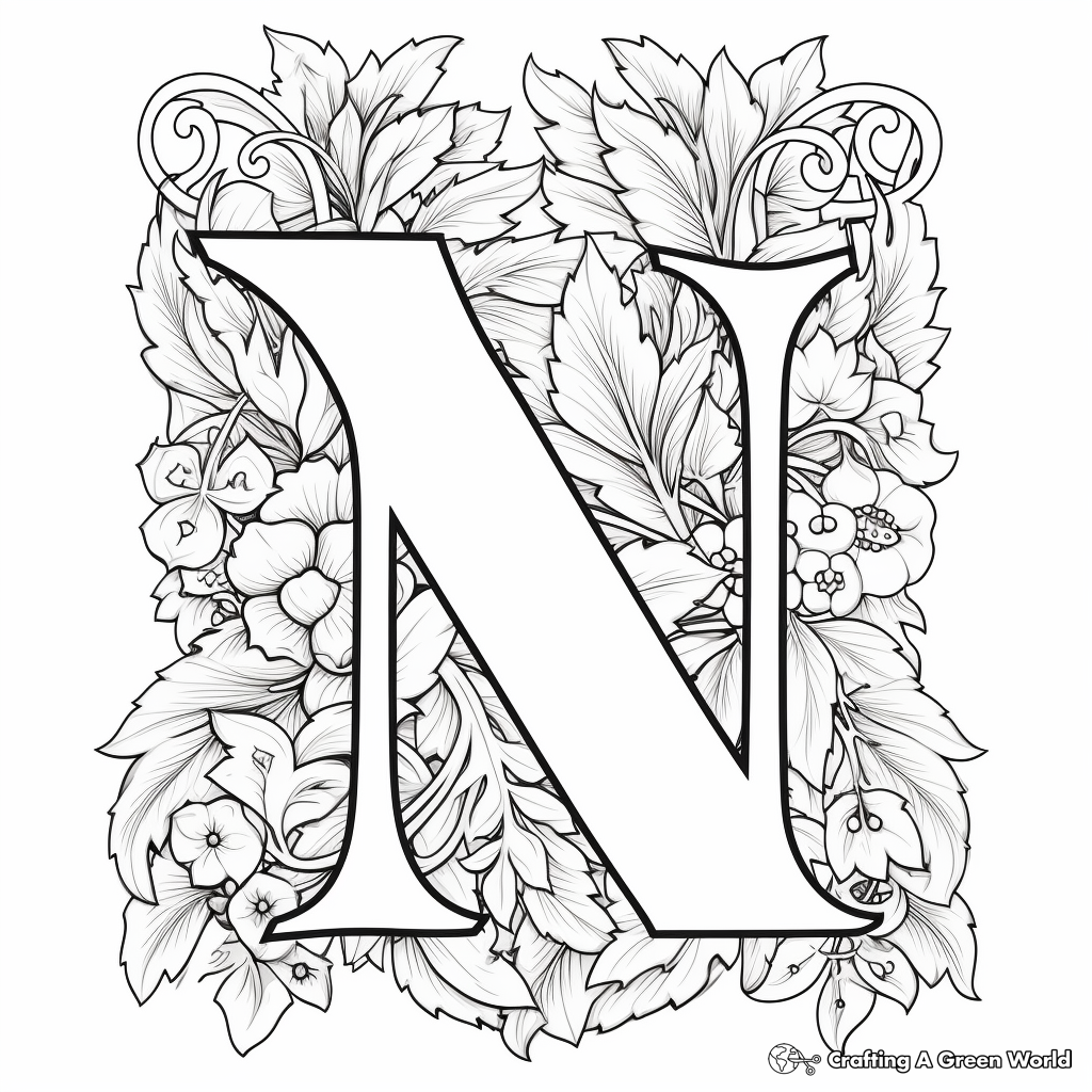 Printable Capital Letter N Coloring Pages 4