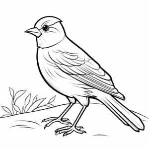 Printable Cardinal in Snow Coloring Pages 1