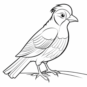 Printable Cardinal in Snow Coloring Pages 2