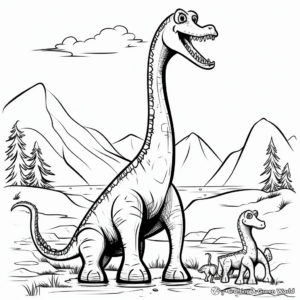 Printable Cartoon Brachiosaurus Coloring Pages 1