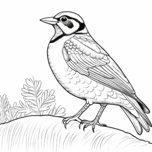 Printable Cartoonish Western Meadowlark Coloring Pages 1