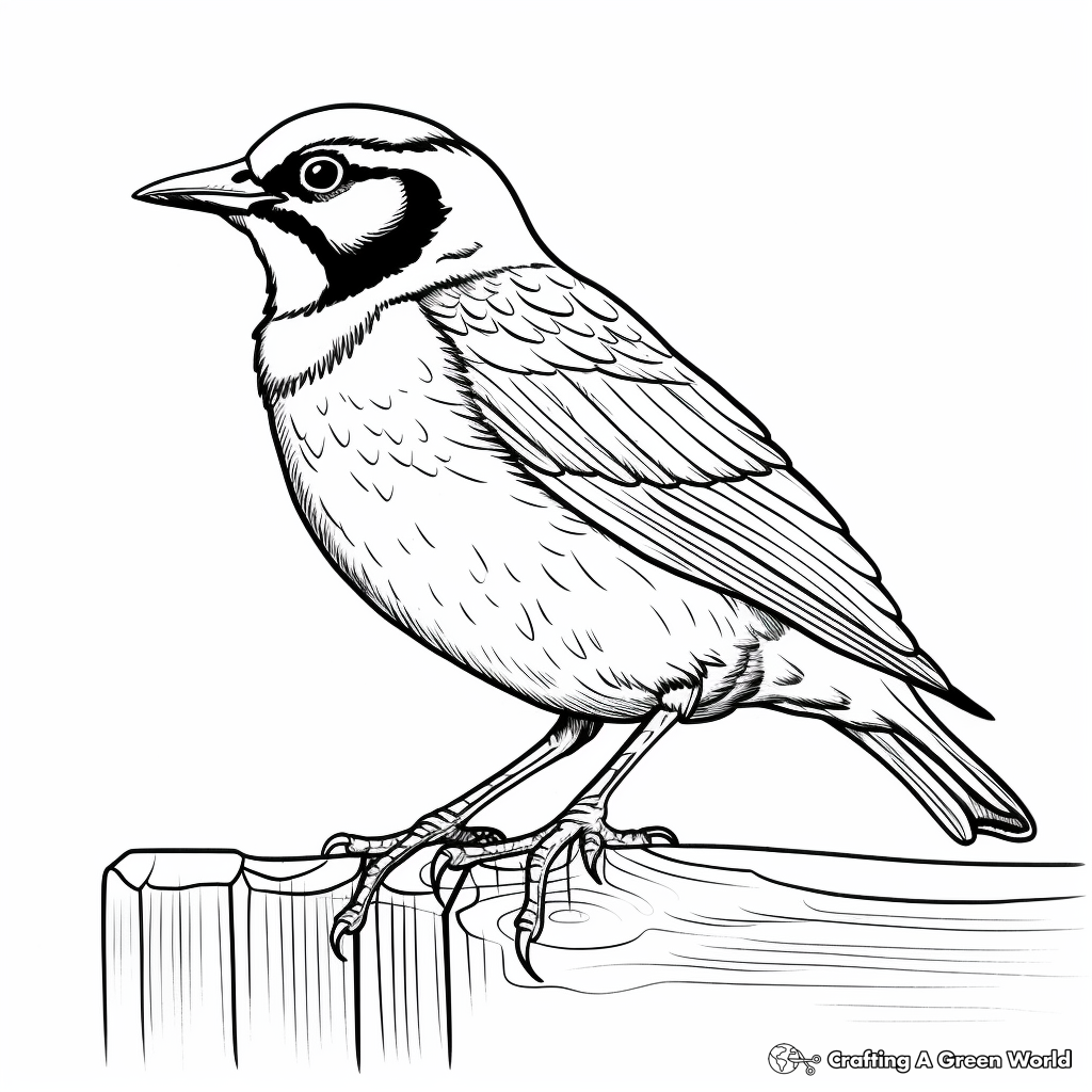 Printable Cartoonish Western Meadowlark Coloring Pages 4