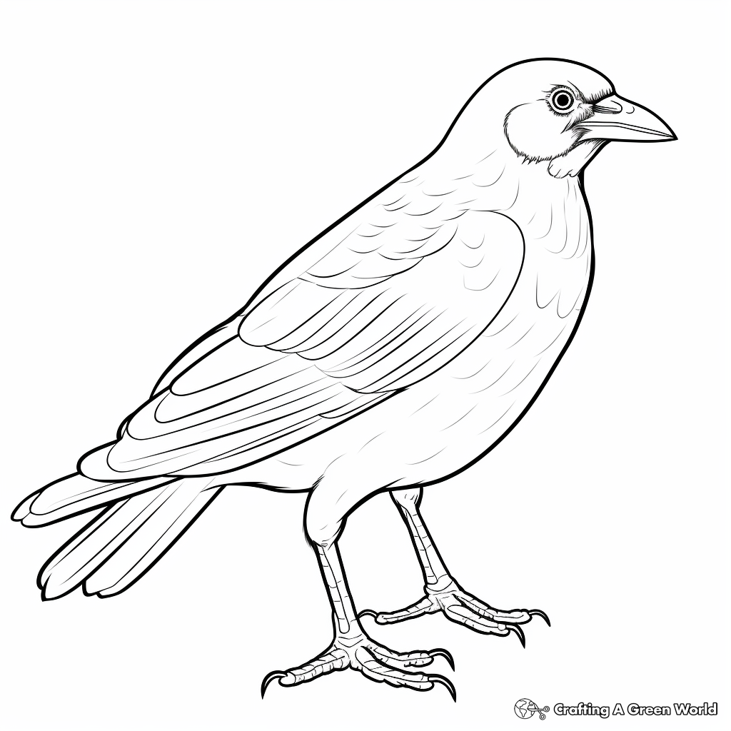 Printable Choughs Crow Coloring Pages 1