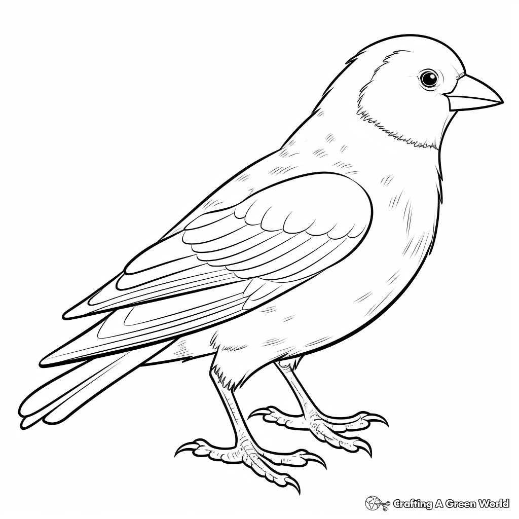 Printable Choughs Crow Coloring Pages 2