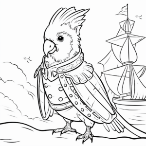 Printable Cockatiel and Tulips Coloring Pages for Artists 1