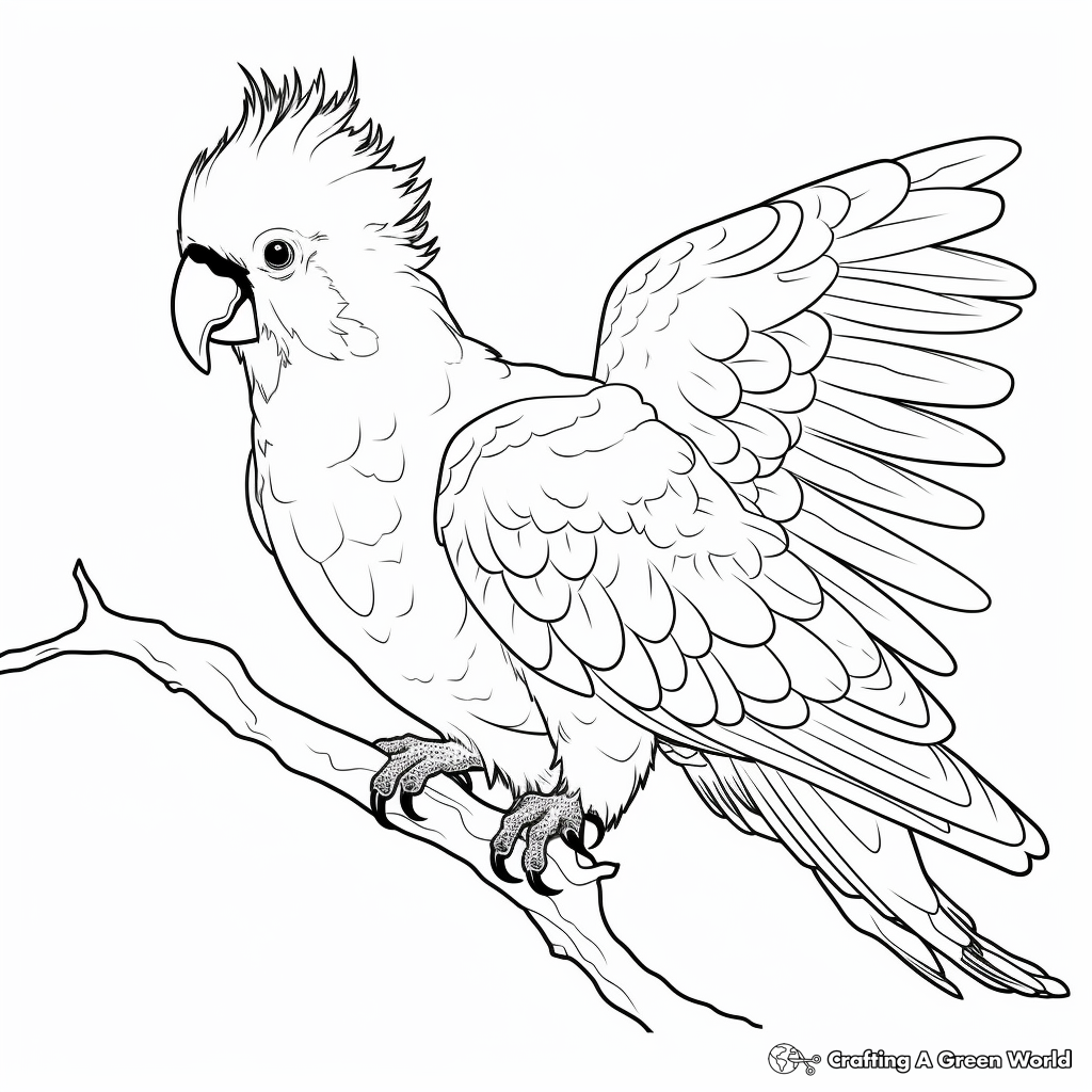 Printable Cockatoo Coloring Pages for Adults 3