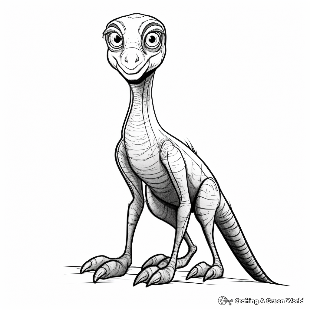 Printable Compysognathus in the Wild Coloring Pages 4