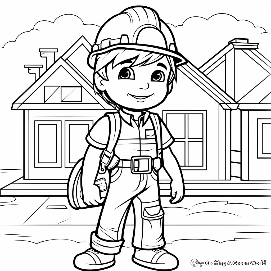 Printable Construction Worker Coloring Pages 1