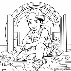 Printable Construction Worker Coloring Pages 2