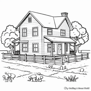 Printable Country Farmhouse Coloring Pages 3