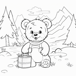 Printable Cute Teddy Bear Hunt Coloring Pages 4