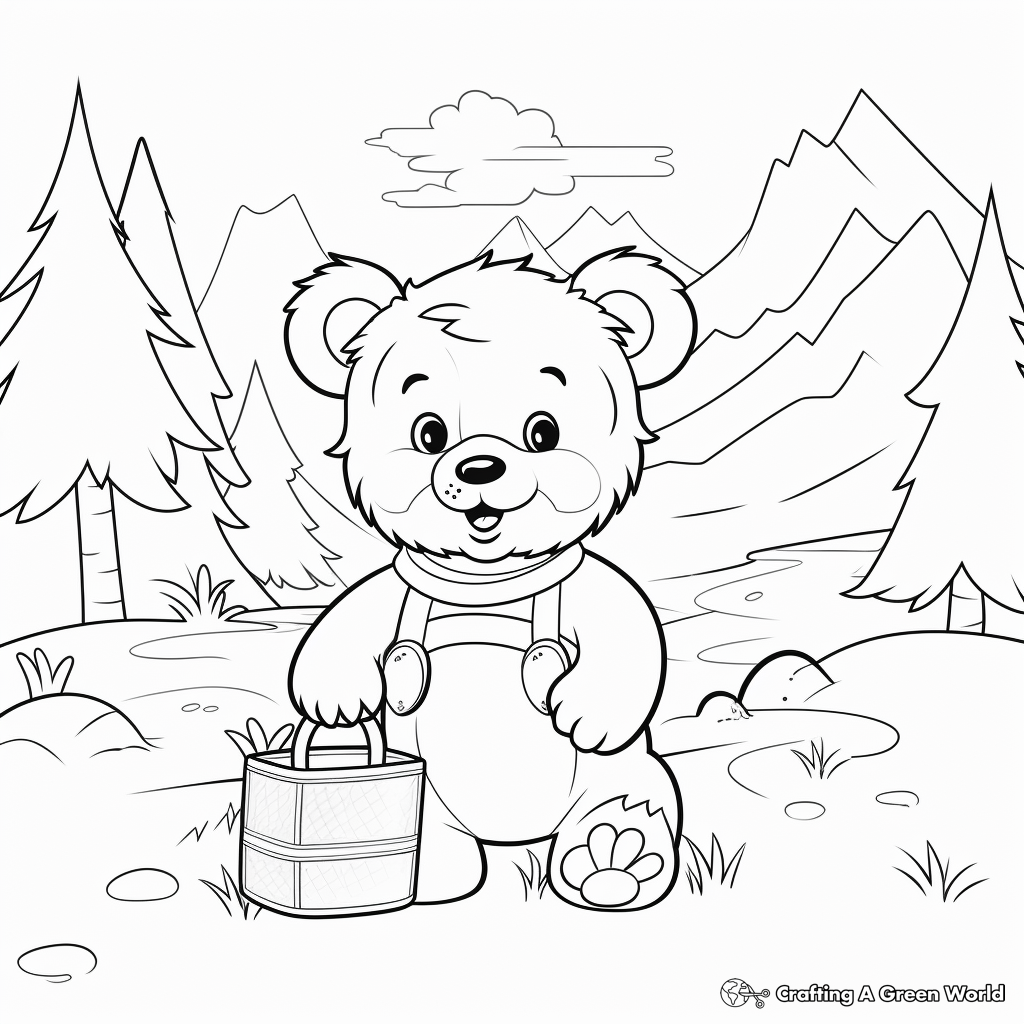 Printable Cute Teddy Bear Hunt Coloring Pages 4