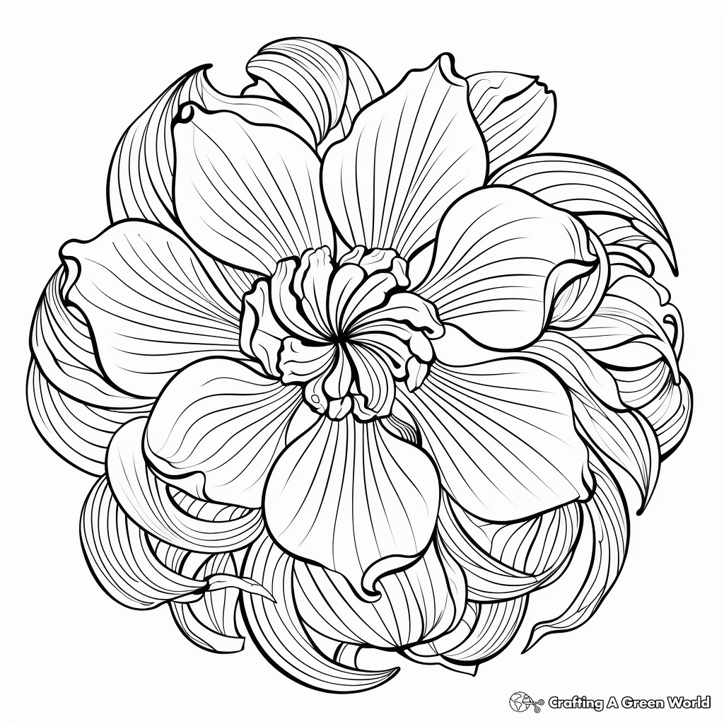 Printable Daffodil Coloring Pages with Intricate Details 1