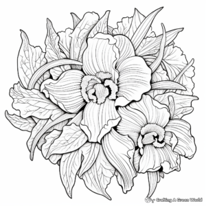 Printable Daffodil Coloring Pages with Intricate Details 2
