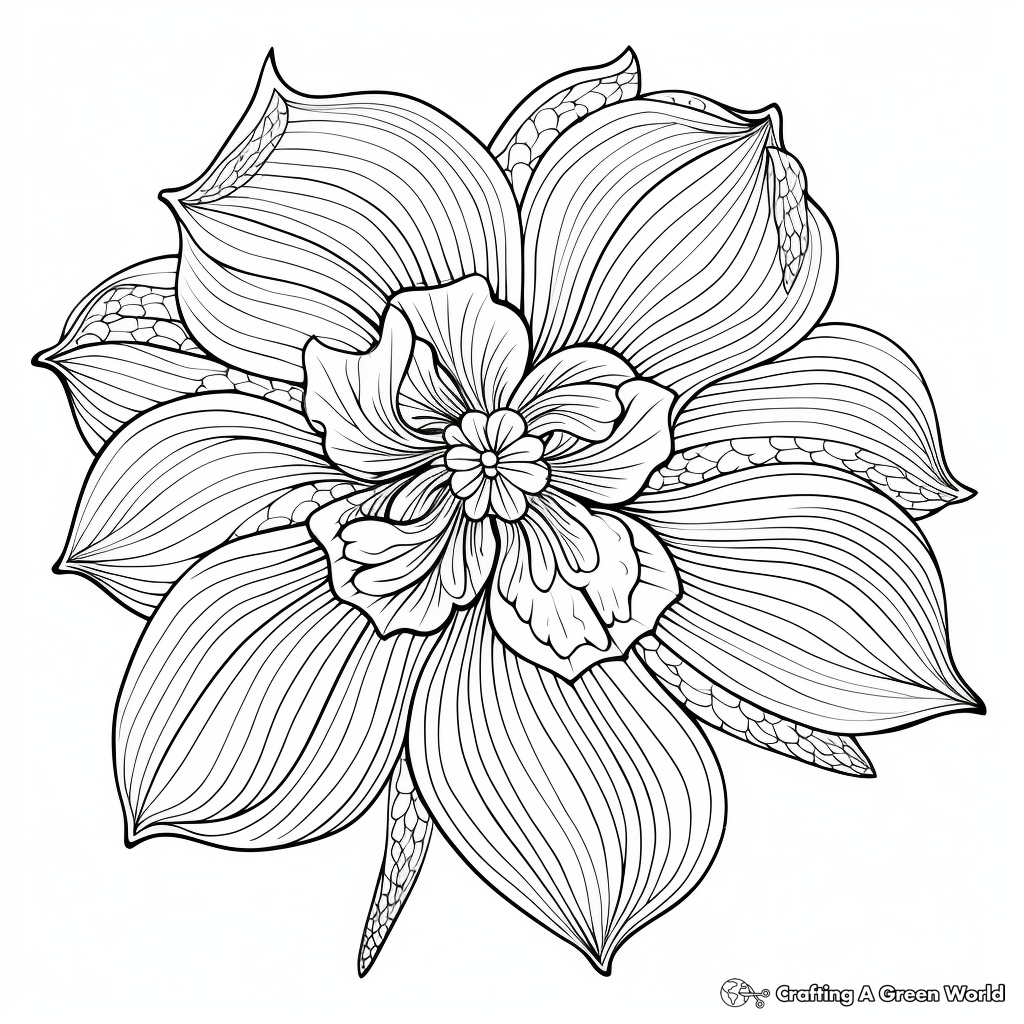 Printable Daffodil Coloring Pages with Intricate Details 4