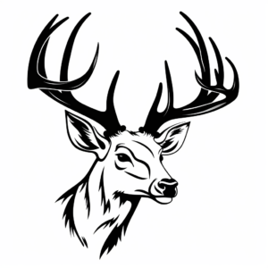 Printable Deer Head Silhouette Coloring Pages 2