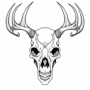 Printable Detailed Deer Skull Coloring Pages 1