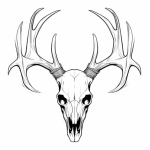Printable Detailed Deer Skull Coloring Pages 2