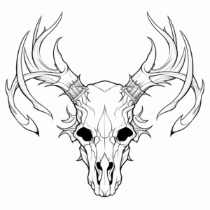 Printable Detailed Deer Skull Coloring Pages 3