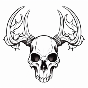 Printable Detailed Deer Skull Coloring Pages 4