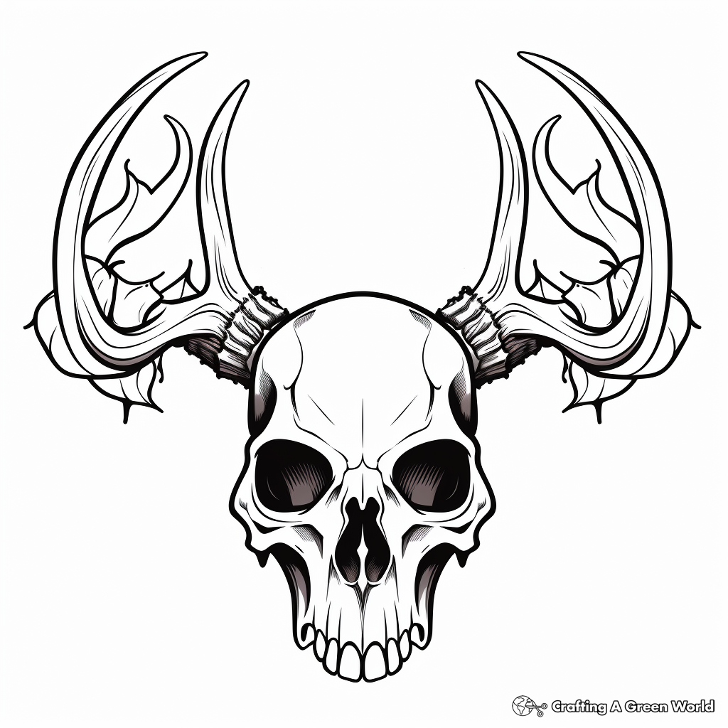 Printable Detailed Deer Skull Coloring Pages 4