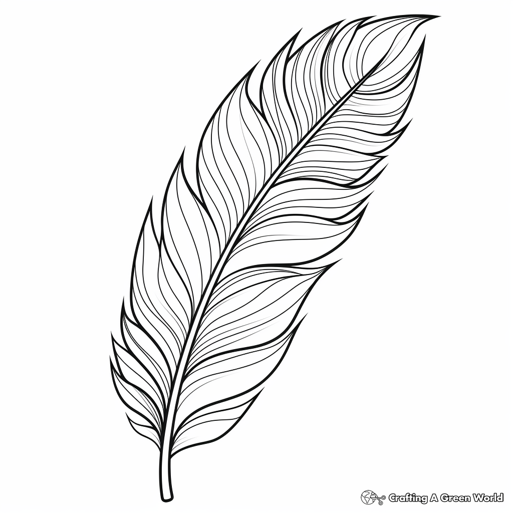 Printable Detailed Peacock Feather Coloring Sheets 1