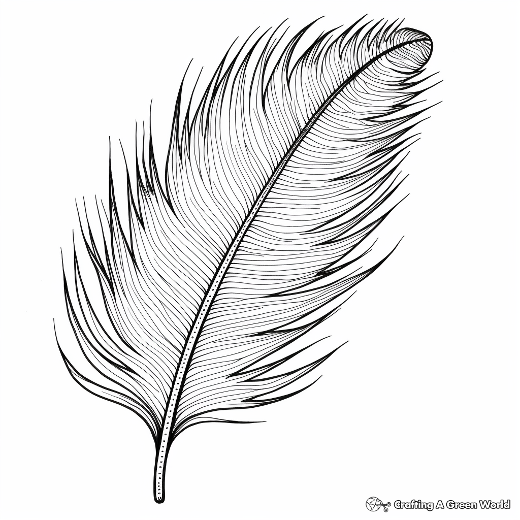 Printable Detailed Peacock Feather Coloring Sheets 3
