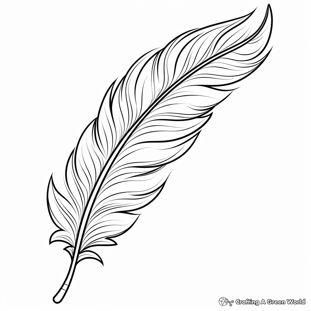 Printable Detailed Peacock Feather Coloring Sheets 4