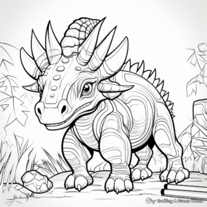 Printable Detailed Triceratops Coloring Pages for Adults 3