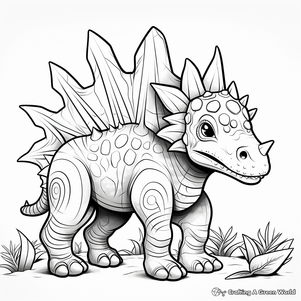 Printable Detailed Triceratops Coloring Pages for Adults 4