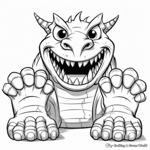 Printable Dinosaur Feet Coloring Pages 1