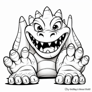 Printable Dinosaur Feet Coloring Pages 2