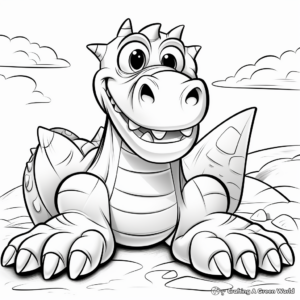 Printable Dinosaur Feet Coloring Pages 3
