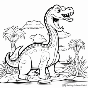 Printable Diplodocus Dinosaur Coloring Sheets 2