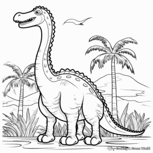 Printable Diplodocus Dinosaur Coloring Sheets 3