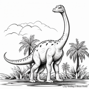 Printable Diplodocus Facts and Coloring Sheets 1