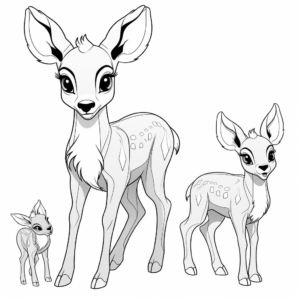 Printable Doe and Fawn Coloring Sheets 3