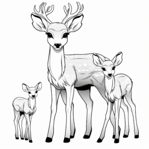 Printable Doe and Fawn Coloring Sheets 4